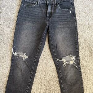 Levi’s 721 High-Rise Skinny Distressed Black Jeans